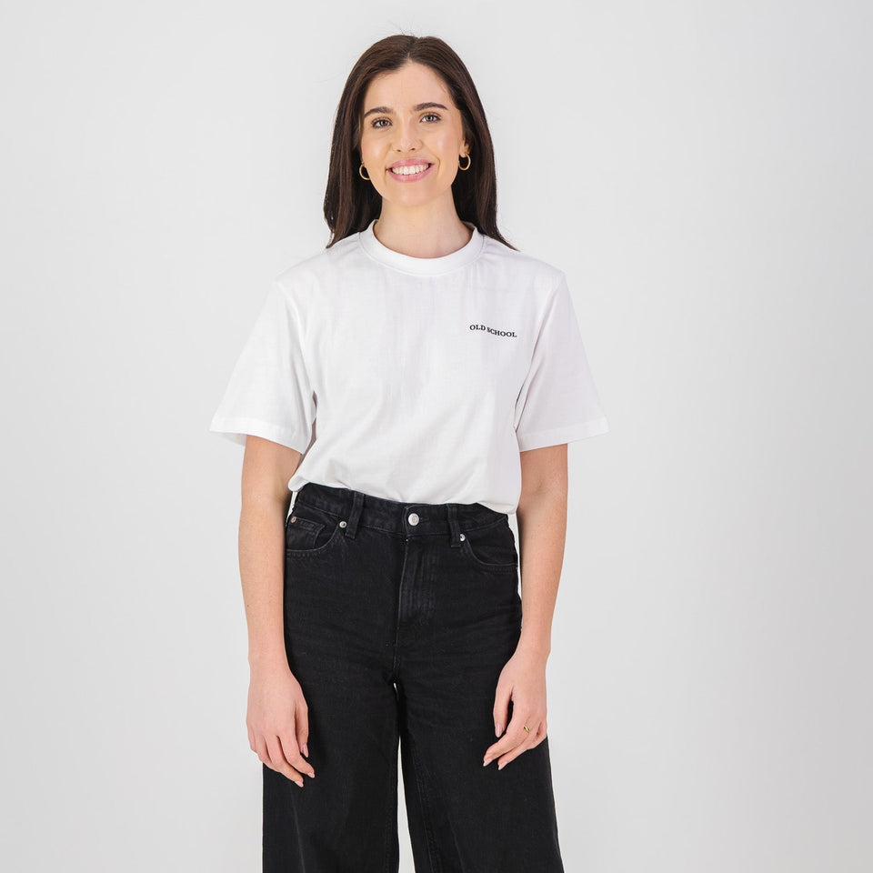 Old School HS Regular Crew Tee-White