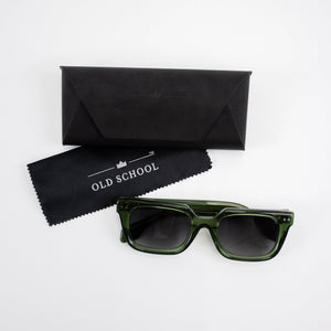 Old School Rectangle Sunglasses-Green