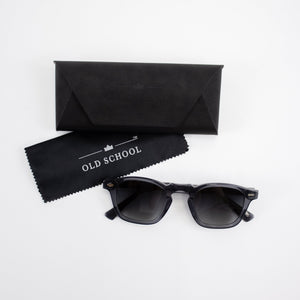 Old School Square Sunglasses-Charcoal