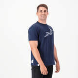 Springboks Outline EMB Regular Crew Tee-Navy