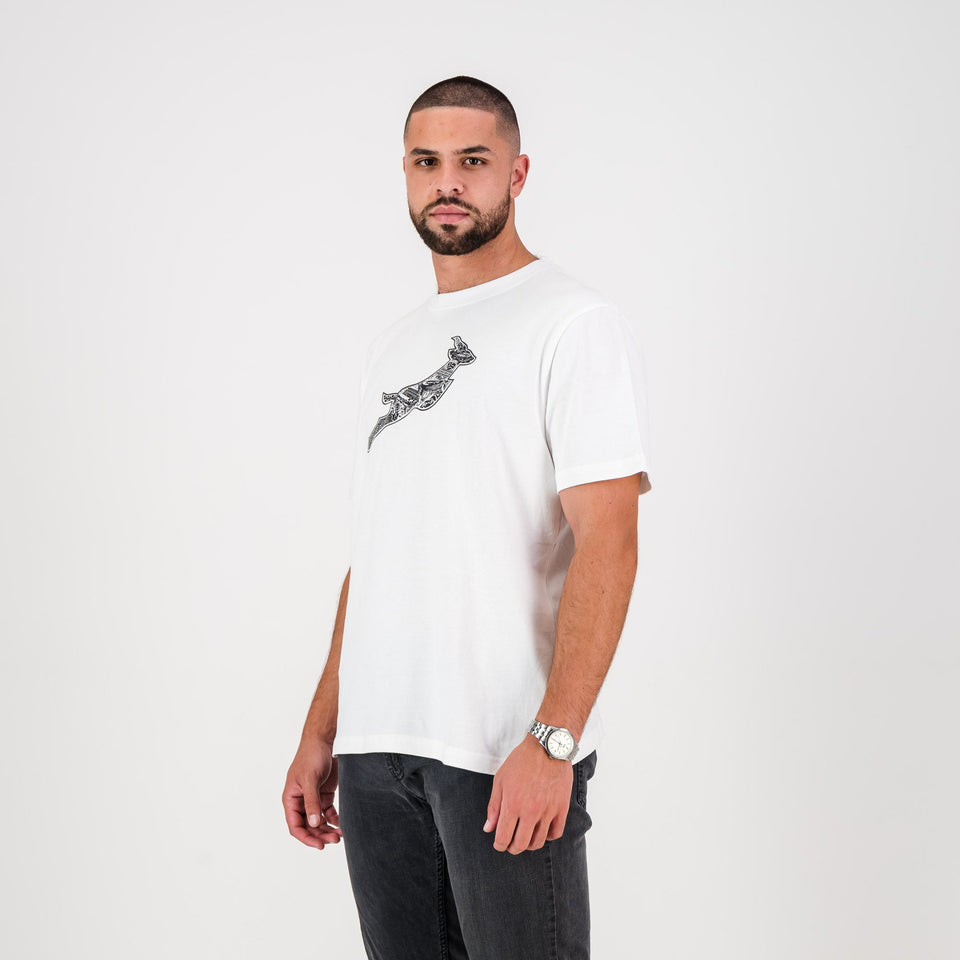 Springboks Stadium Bok Regular Crew Tee-White