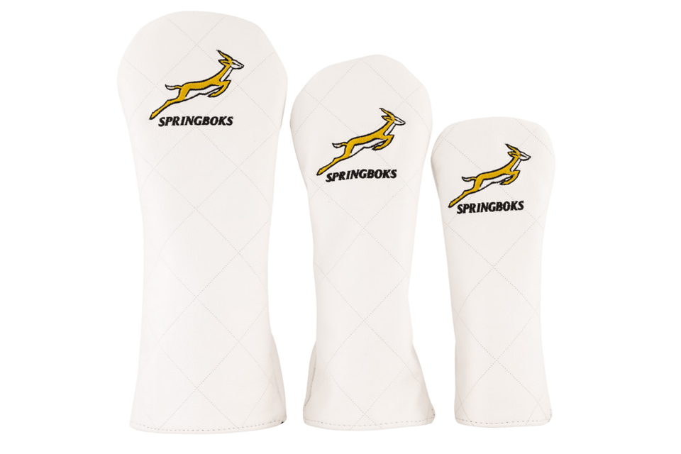 Springboks Leather Golf Cover-White
