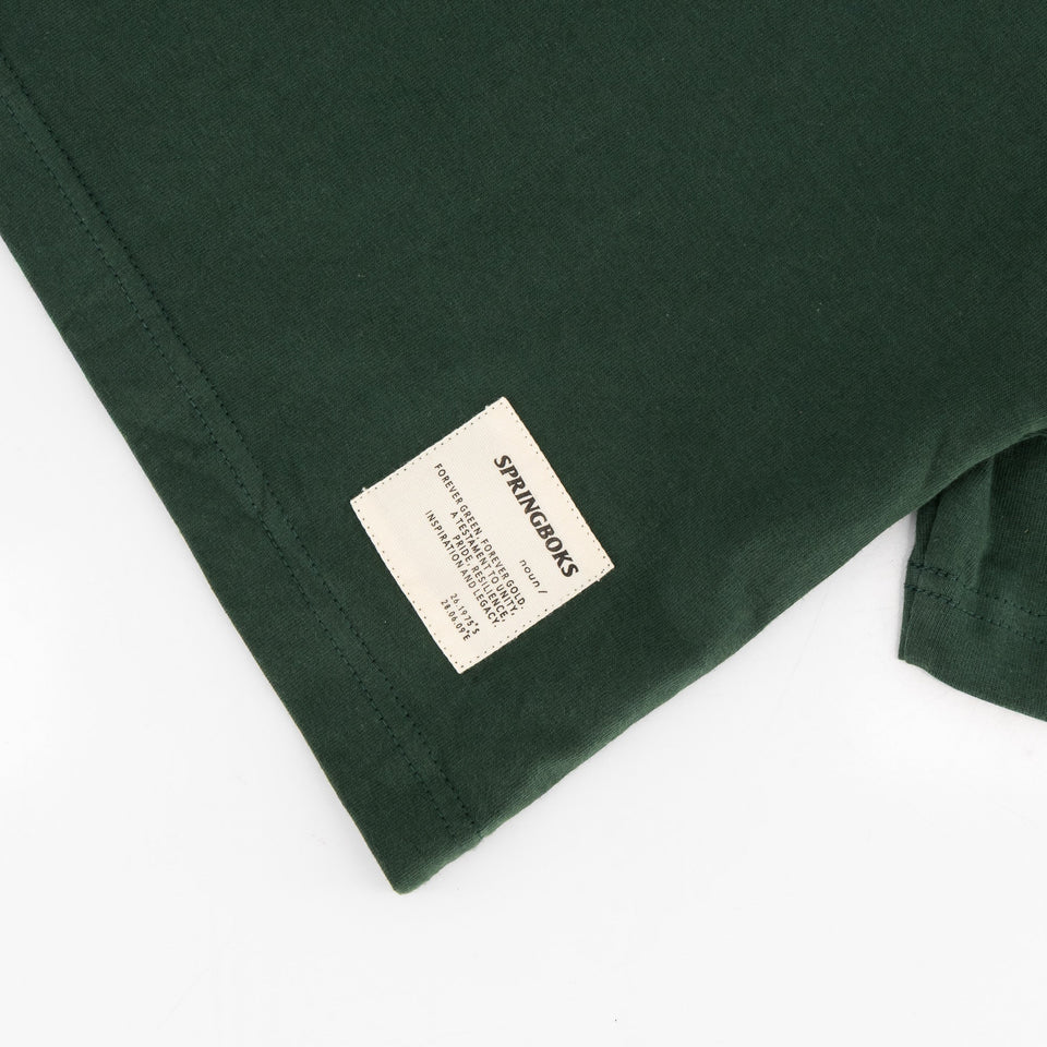 Springboks Pop Badge Ladies Boxy Crew Tee-OS Green