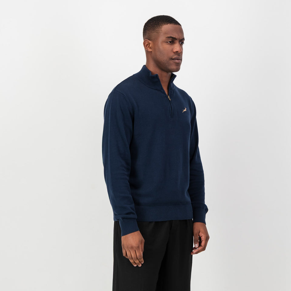 Springboks Quarter Zip Knit-Navy