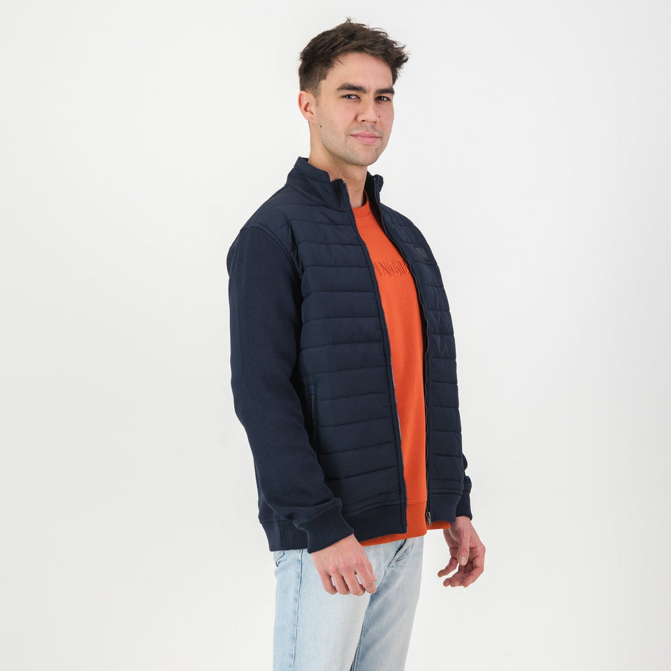 Springboks Quilted Knit Shell Jacket-Navy