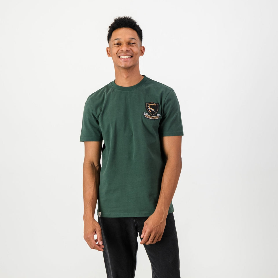 Springboks Shield Badge Regular Crew Tee-OS Green