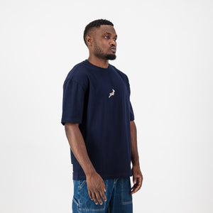 Springboks Small Logo Boxy Tee V2-Navy
