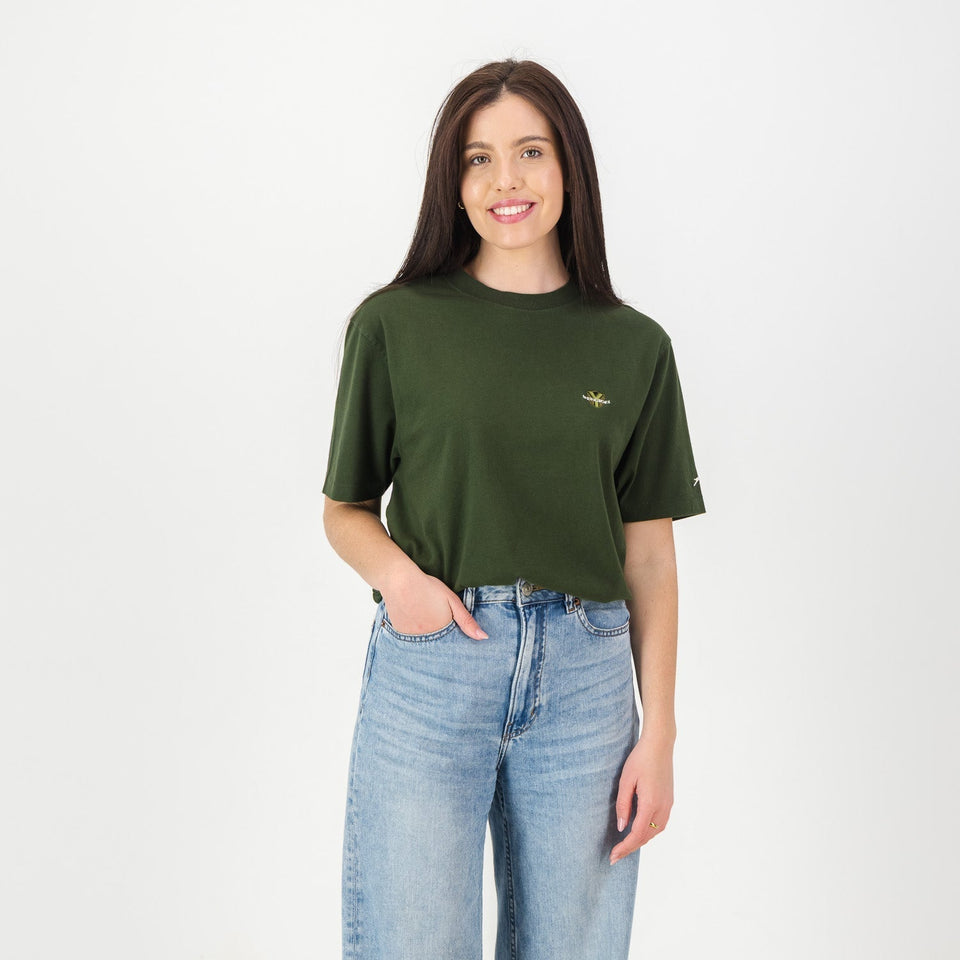 Springboks SML EMB Bok Regular Crew Tee-OS Green