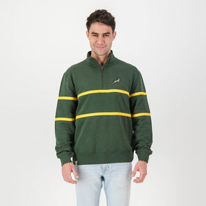 Springboks Twill Hoop Quarter Zip Sweat - OS Green