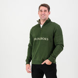 Springboks Word Quarter Zip Sweat-Military Olive